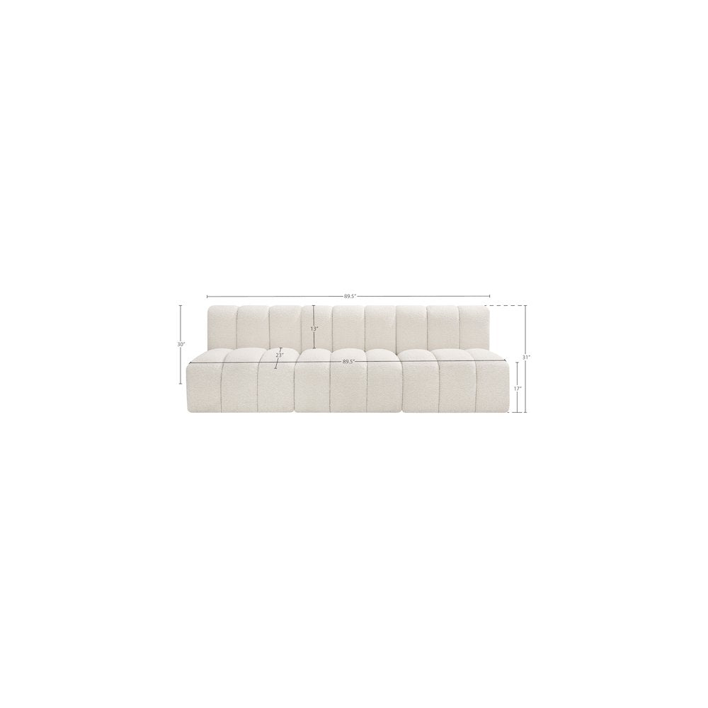 Arc Cream Boucle Fabric Modular Sofa