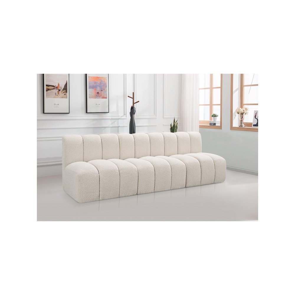 Arc Cream Boucle Fabric Modular Sofa