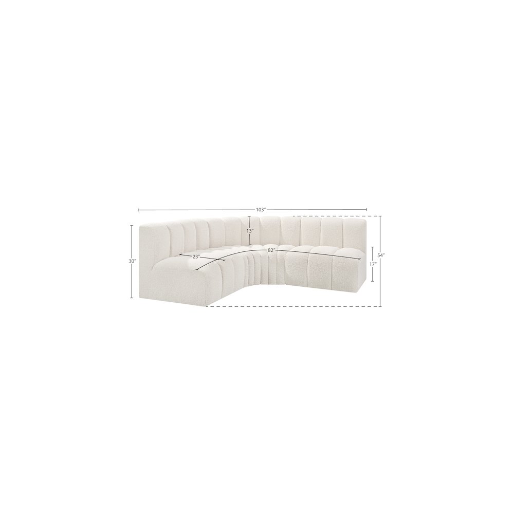 Arc Cream Boucle Fabric Modular Sofa