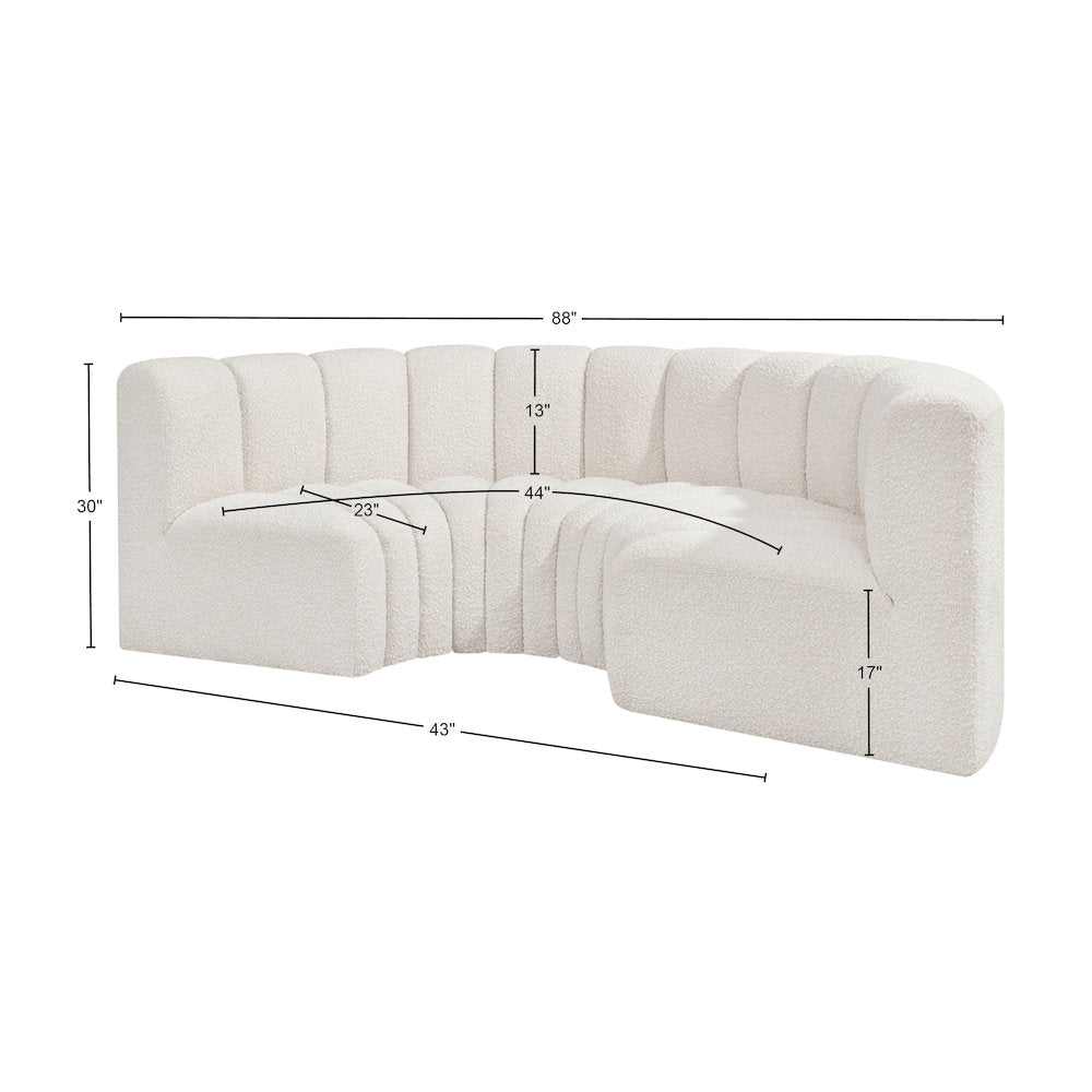 Arc Cream Boucle Fabric Modular Sofa