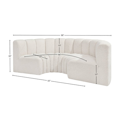 Arc Cream Boucle Fabric Modular Sofa