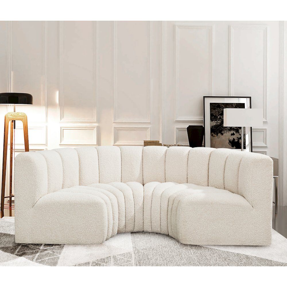 Arc Cream Boucle Fabric Modular Sofa