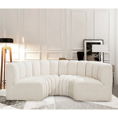 Arc Cream Boucle Fabric Modular Sofa