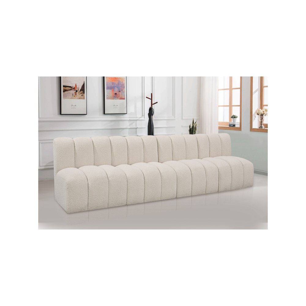 Arc Cream Boucle Fabric Modular Sofa