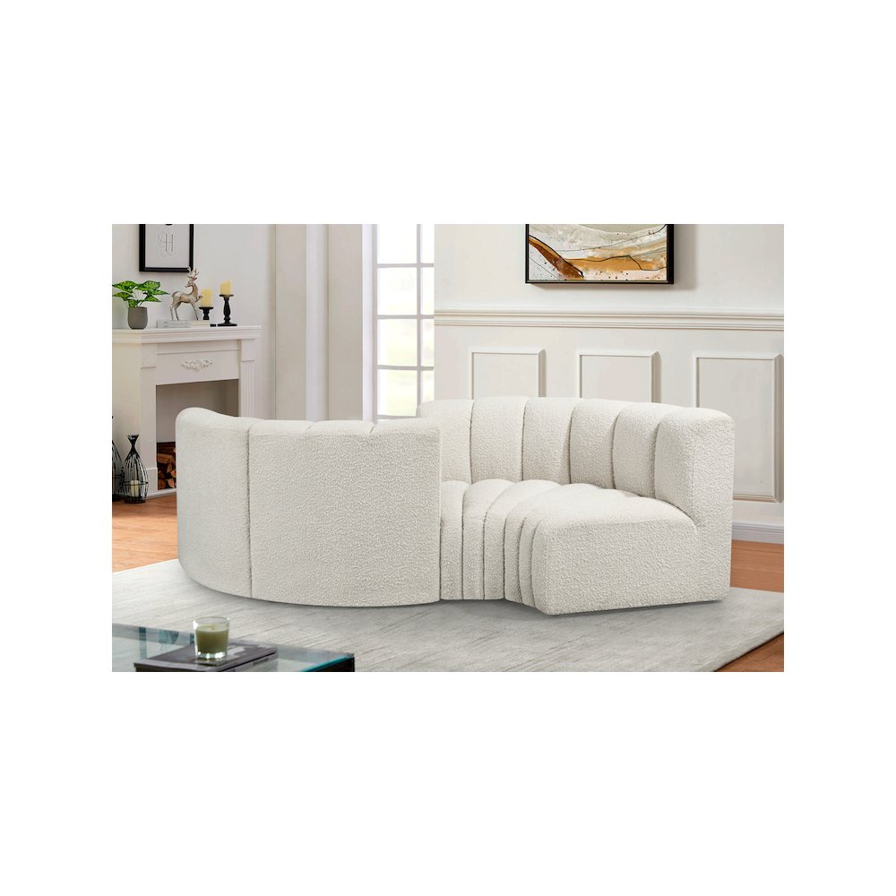 Arc Cream Boucle Fabric Modular Sofa