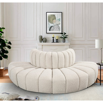Arc Cream Boucle Fabric Modular Sofa