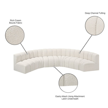 Arc Cream Boucle Fabric Modular Sofa