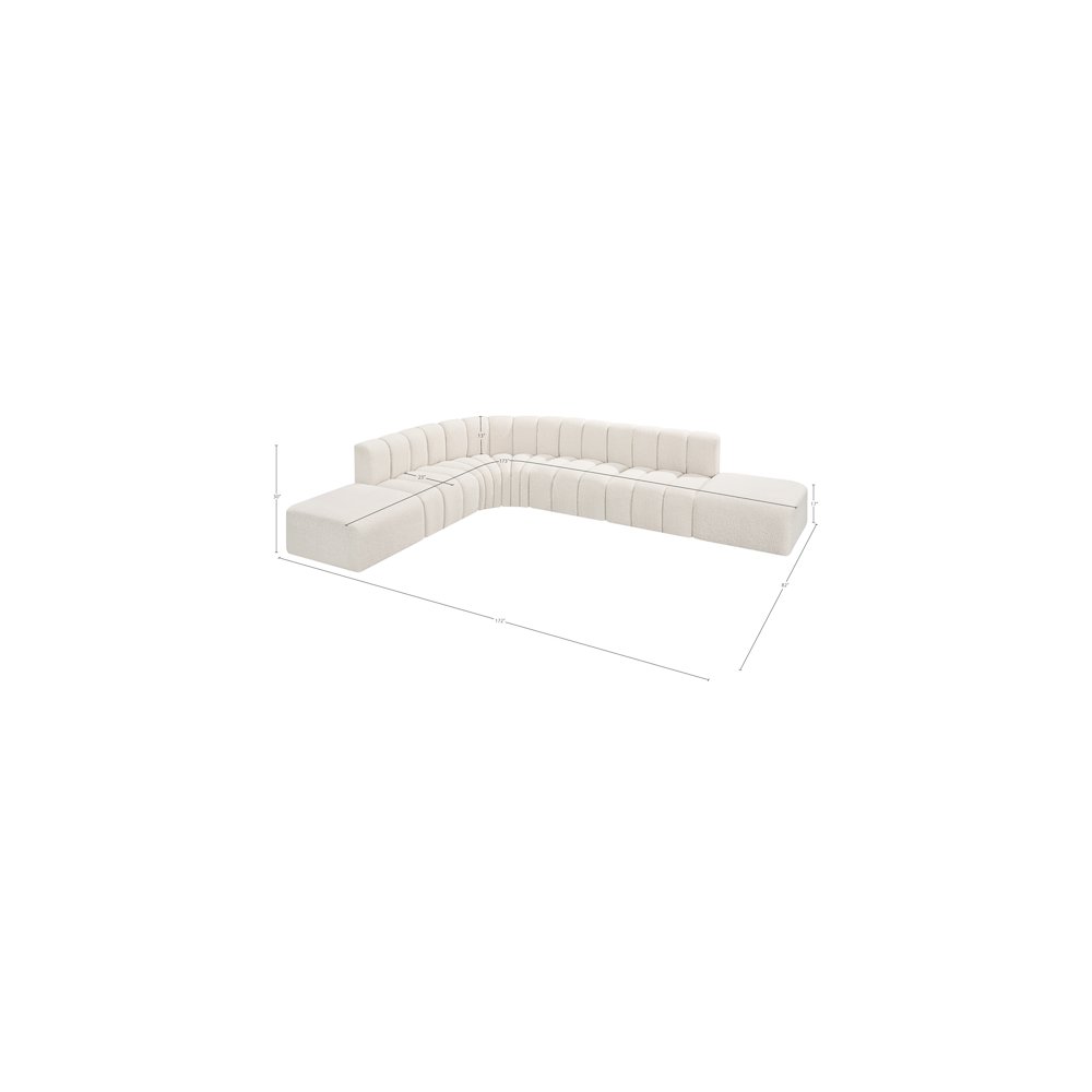 Arc Cream Boucle Fabric Modular Sofa