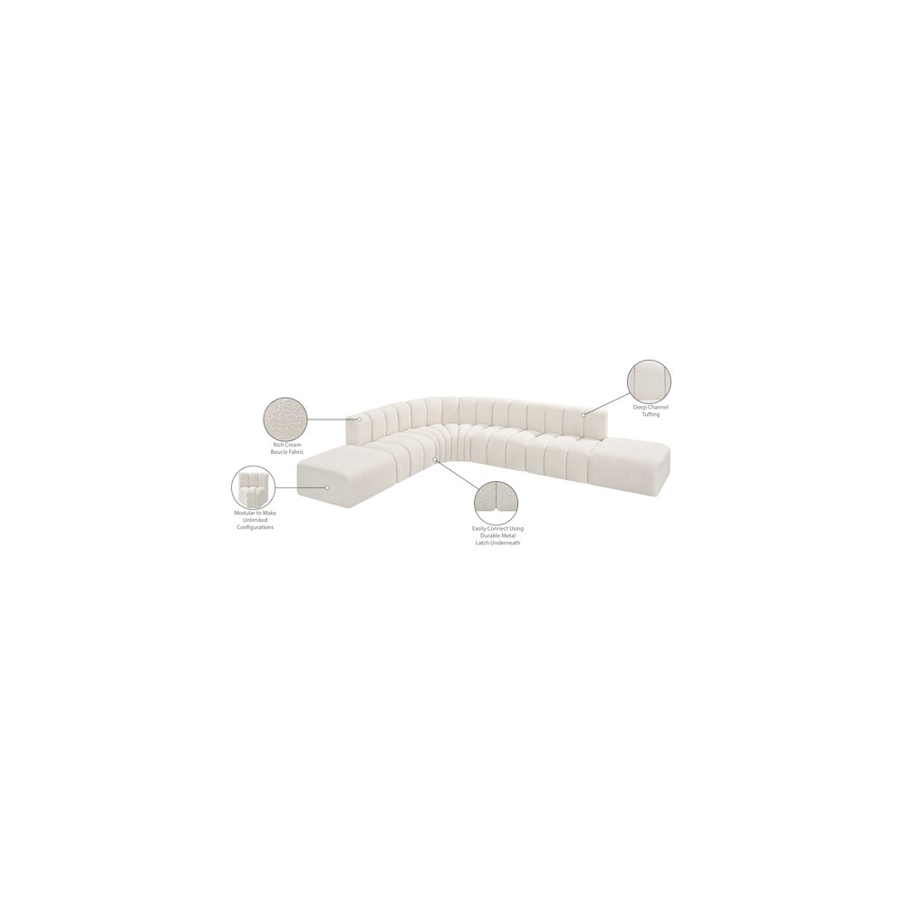 Arc Cream Boucle Fabric Modular Sofa