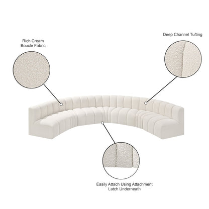 Arc Cream Boucle Fabric Modular Sofa