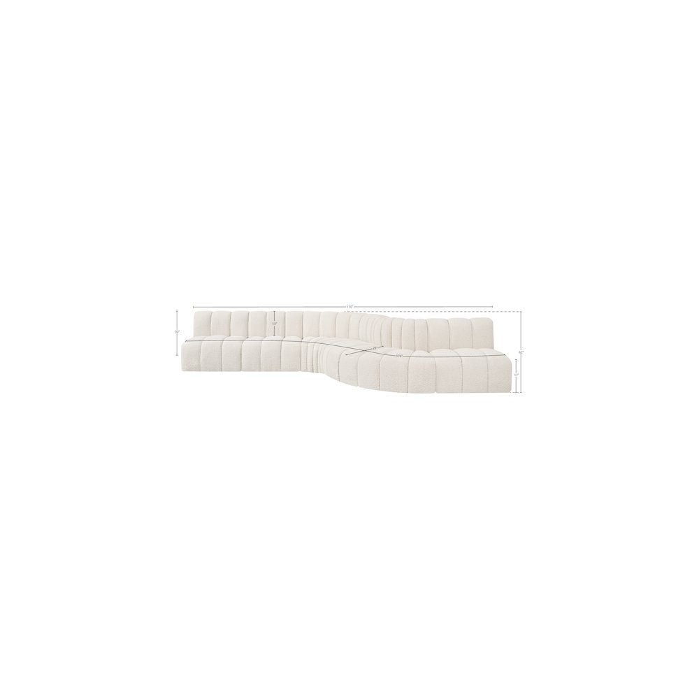 Arc Cream Boucle Fabric Modular Sofa