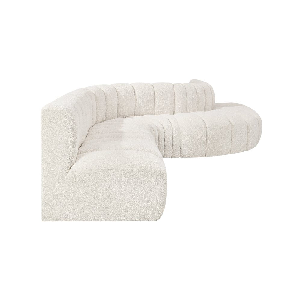 Arc Cream Boucle Fabric Modular Sofa