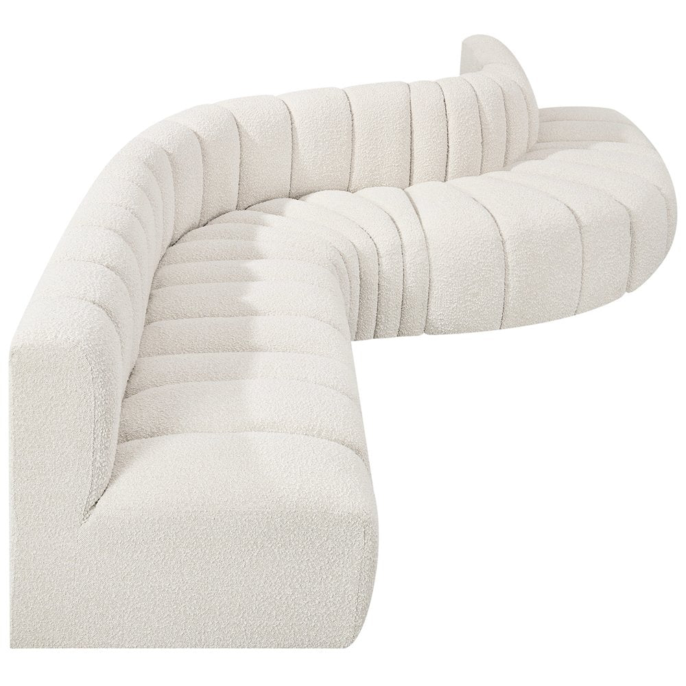 Arc Cream Boucle Fabric Modular Sofa