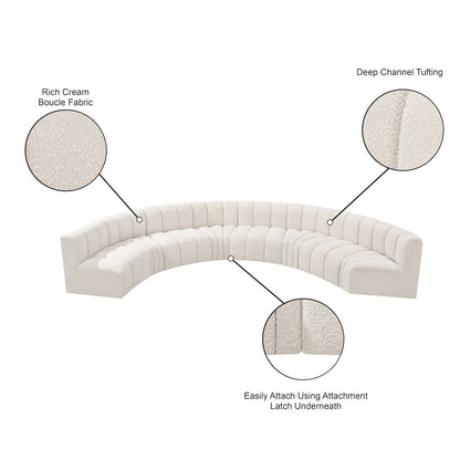Arc Cream Boucle Fabric Modular Sofa