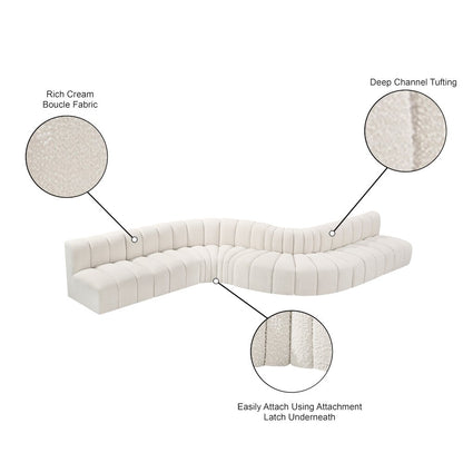 Arc Cream Boucle Fabric Modular Sofa