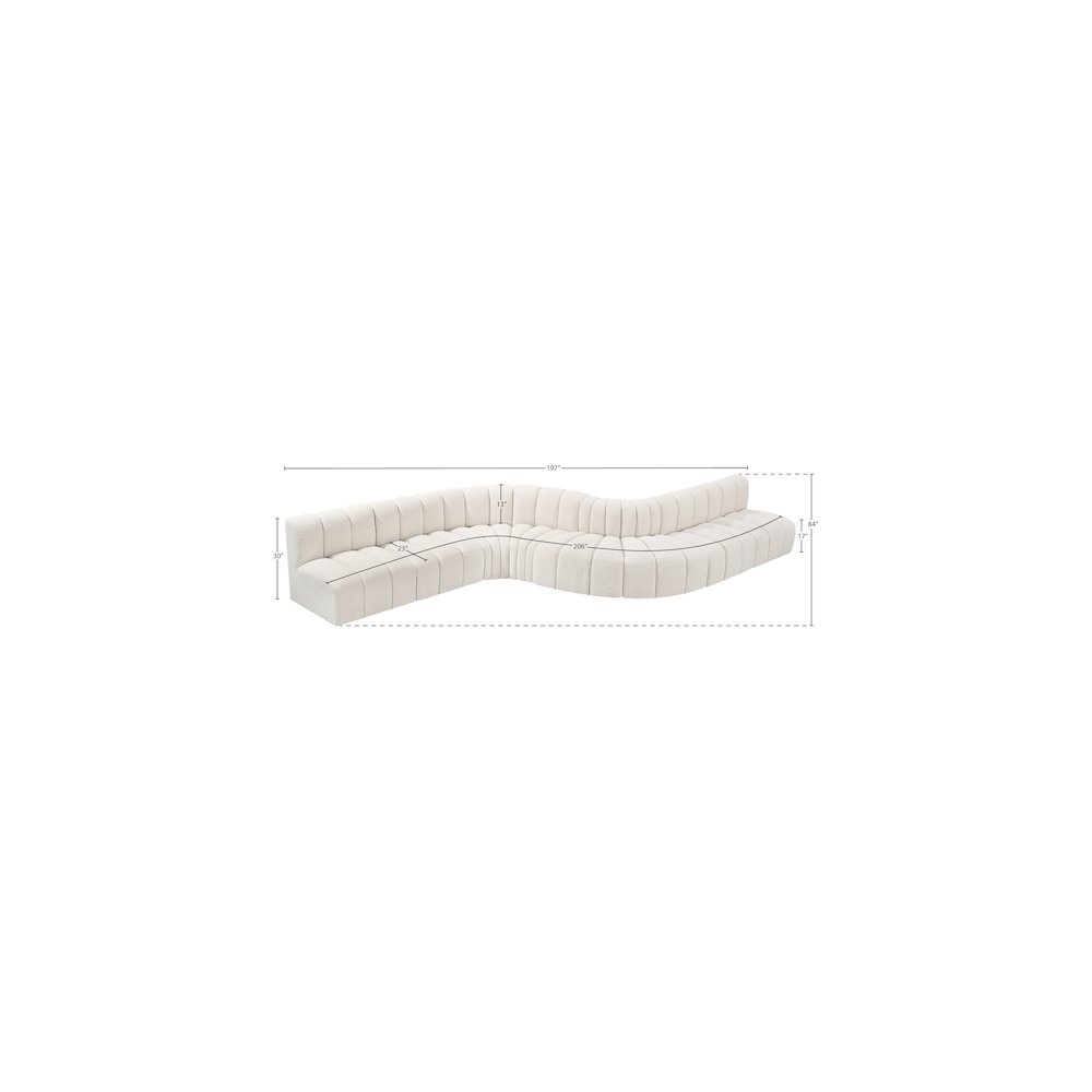 Arc Cream Boucle Fabric Modular Sofa