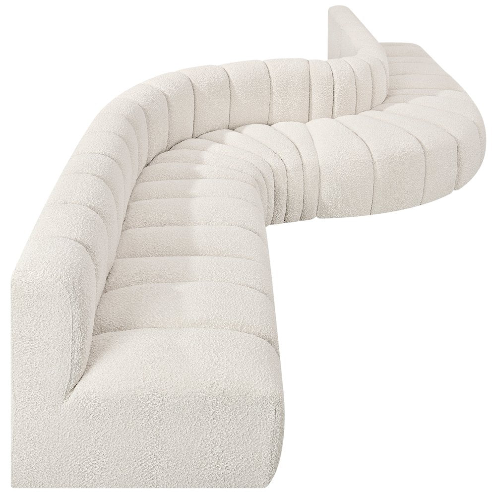 Arc Cream Boucle Fabric Modular Sofa