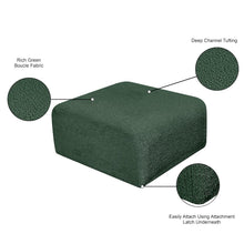 Arc Green Boucle Fabric Ottoman