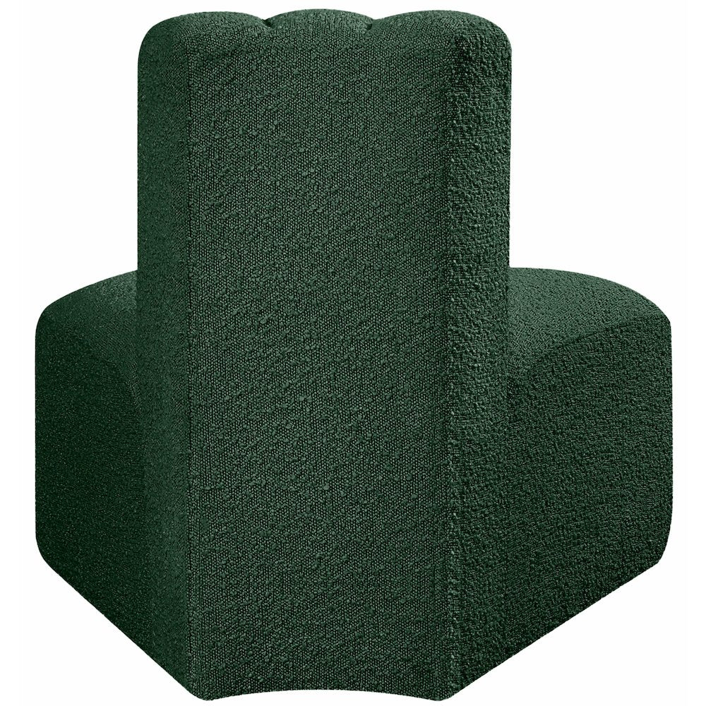 Arc Green Boucle Fabric Reverse Corner
