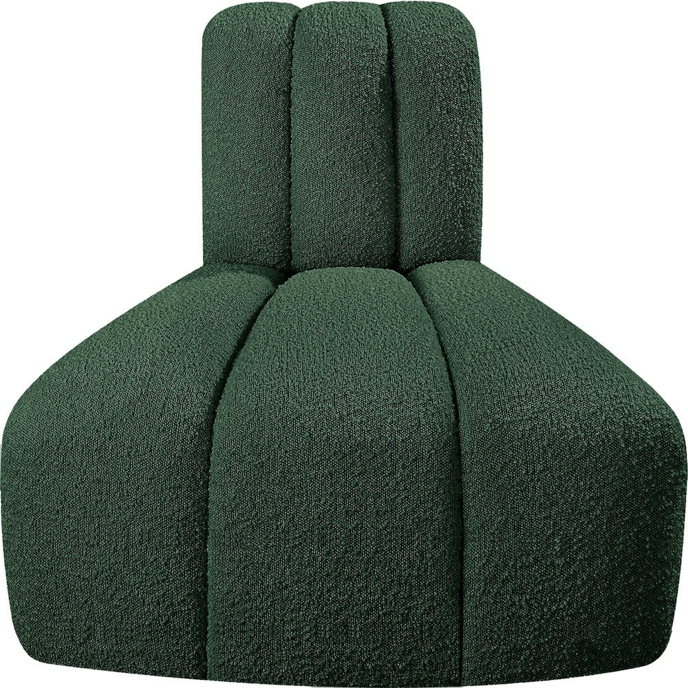 Arc Green Boucle Fabric Reverse Corner