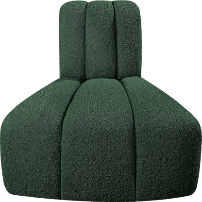 Arc Green Boucle Fabric Reverse Corner