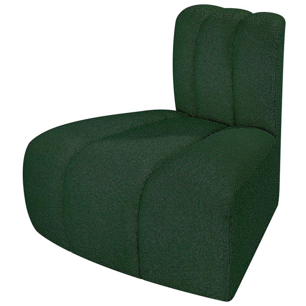 Arc Green Boucle Fabric Reverse Corner