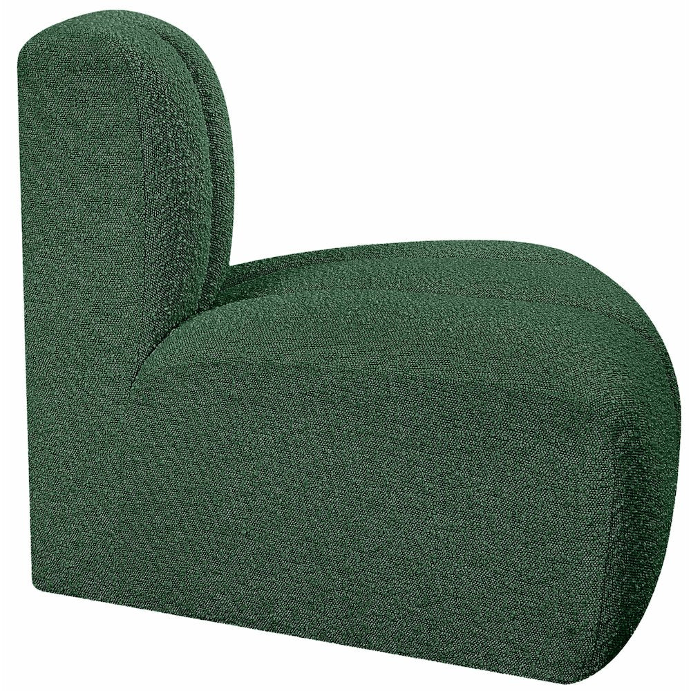 Arc Green Boucle Fabric Reverse Corner