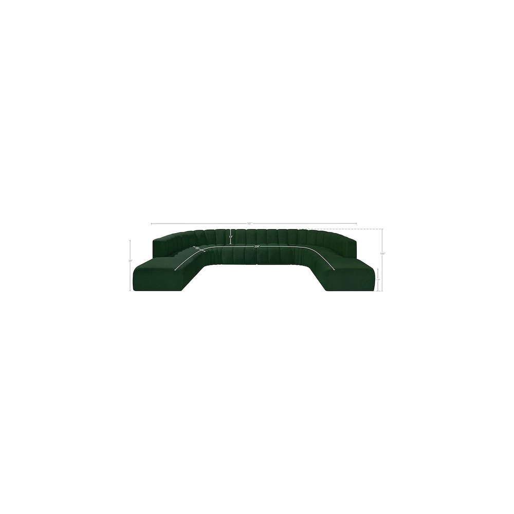 Arc Green Boucle Fabric Modular Sofa