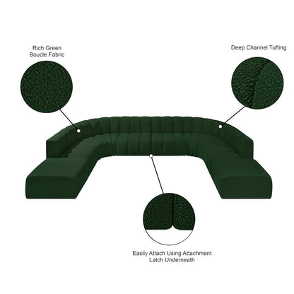 Arc Green Boucle Fabric Modular Sofa
