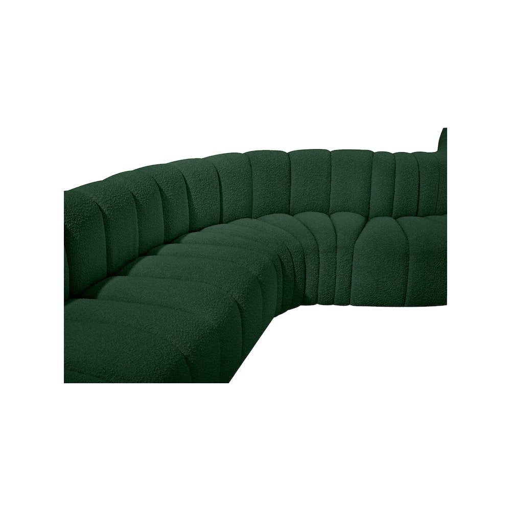 Arc Green Boucle Fabric Modular Sofa