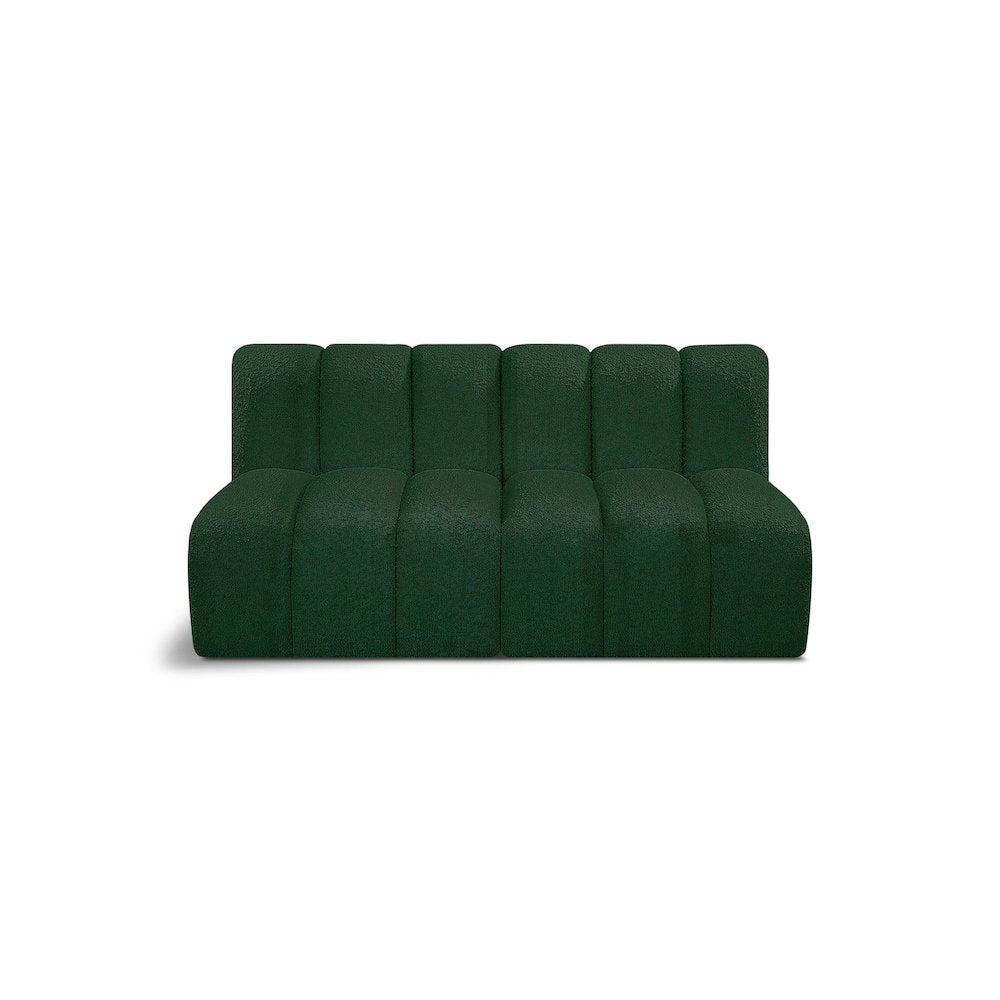 Arc Green Boucle Fabric Modular Sofa