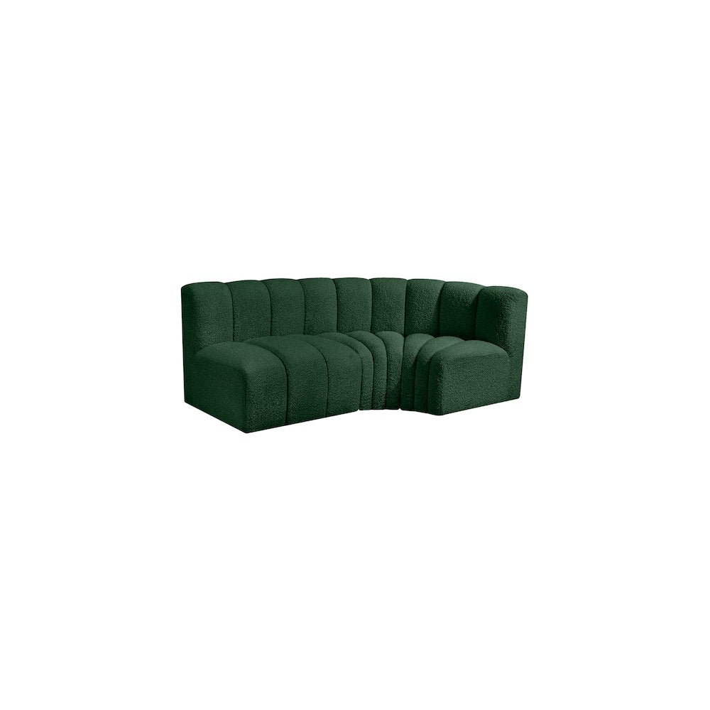 Arc Green Boucle Fabric Modular Sofa