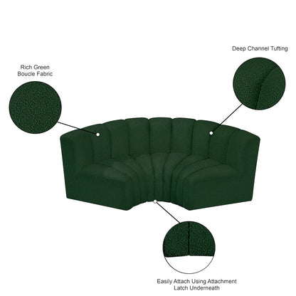 Arc Green Boucle Fabric Modular Sofa
