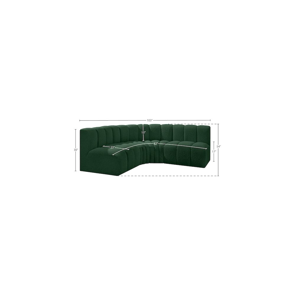 Arc Green Boucle Fabric Modular Sofa