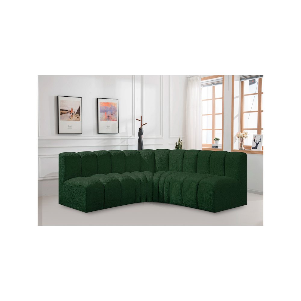 Arc Green Boucle Fabric Modular Sofa