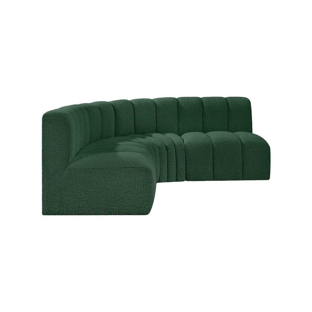 Arc Green Boucle Fabric Modular Sofa