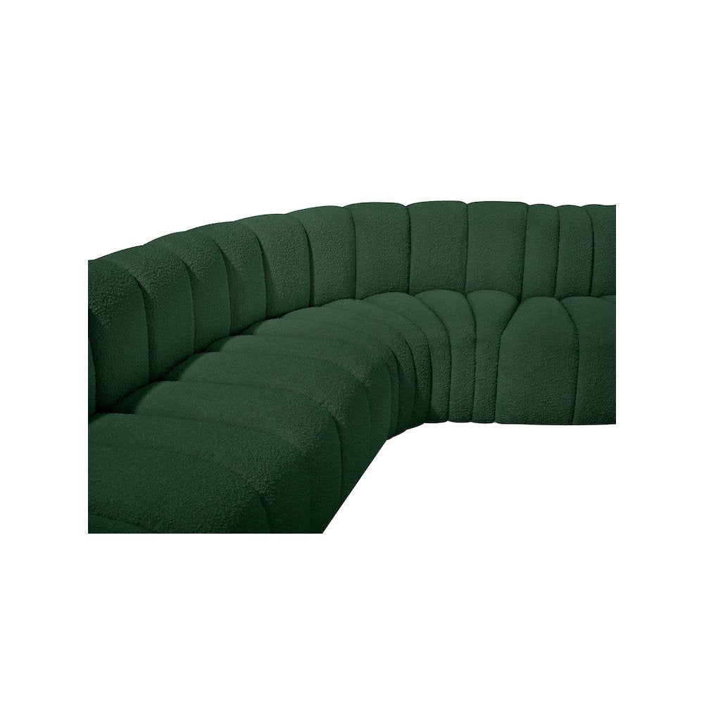Arc Green Boucle Fabric Modular Sofa