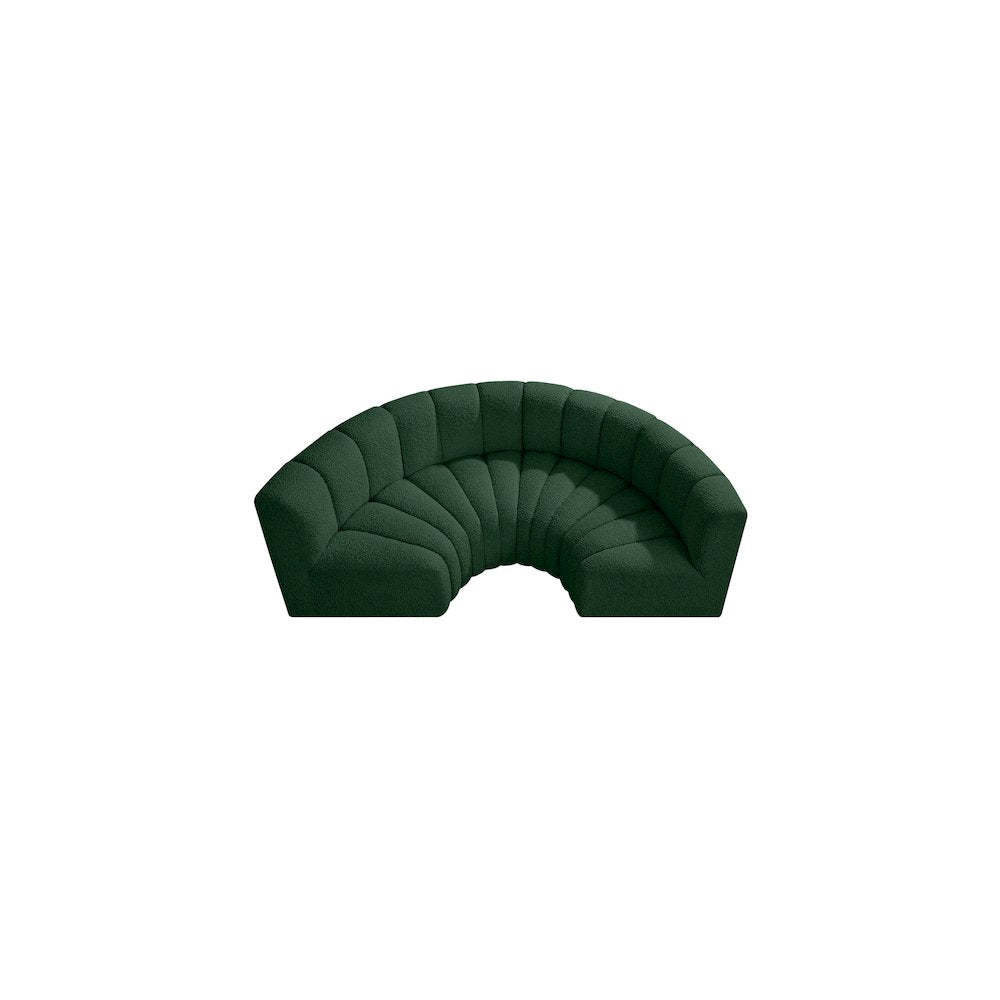 Arc Green Boucle Fabric Modular Sofa
