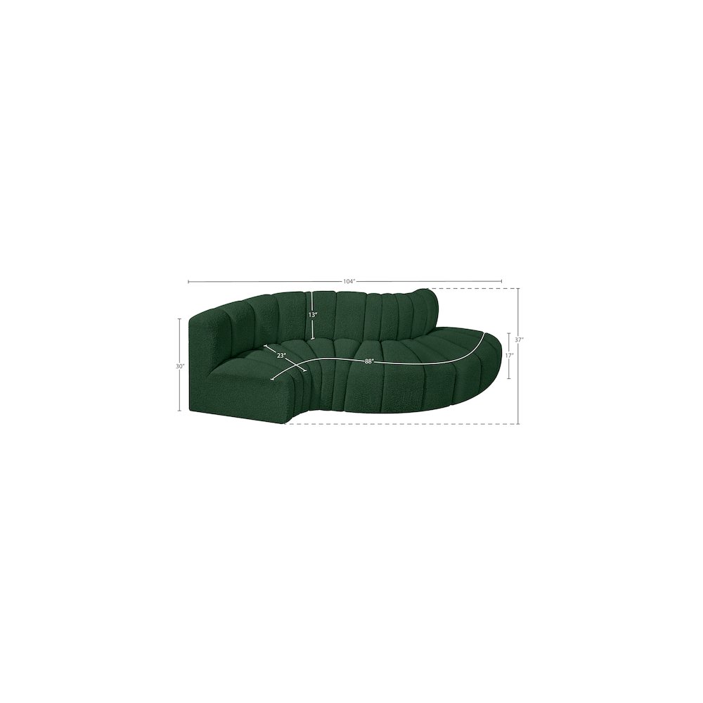 Arc Green Boucle Fabric Modular Sofa
