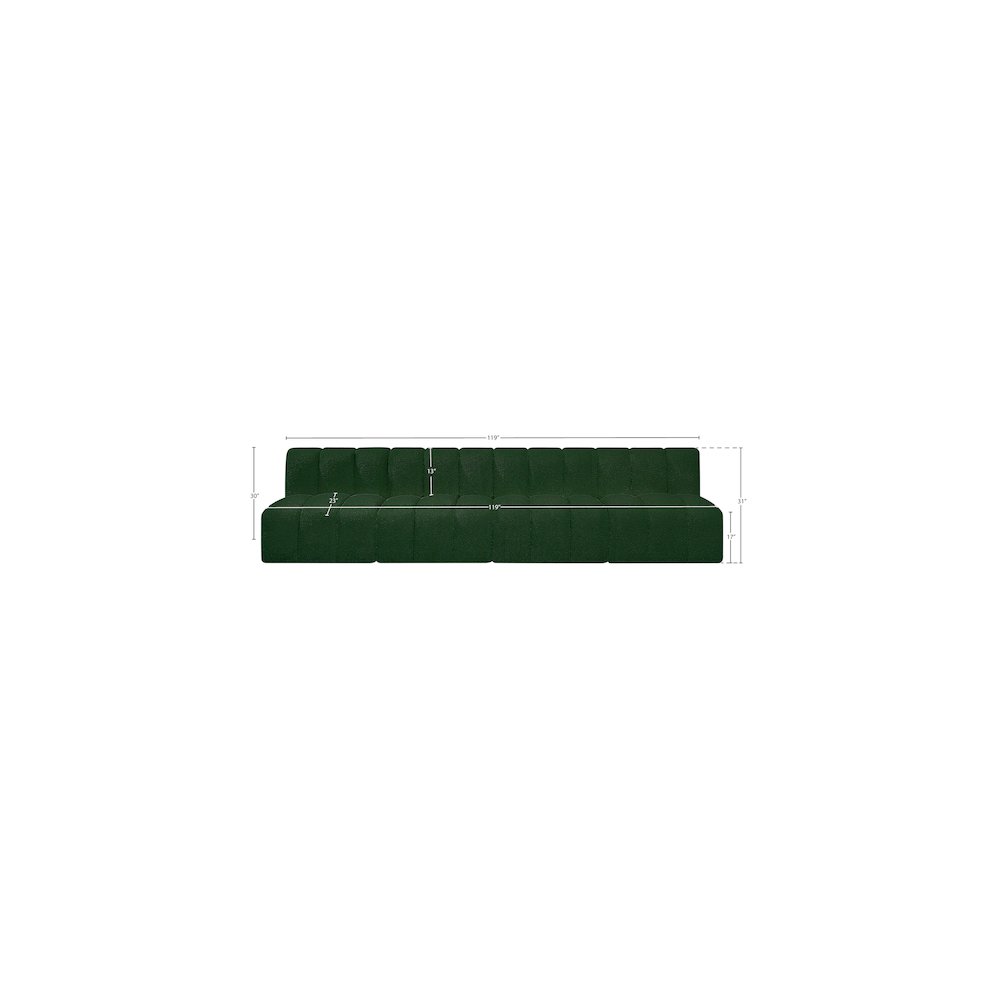 Arc Green Boucle Fabric Modular Sofa