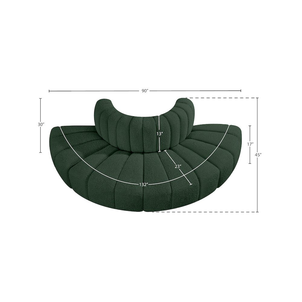 Arc Green Boucle Fabric Modular Sofa