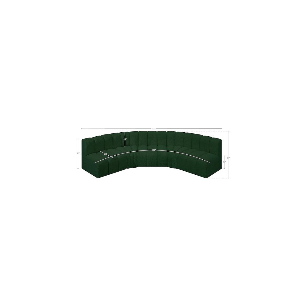 Arc Green Boucle Fabric Modular Sofa