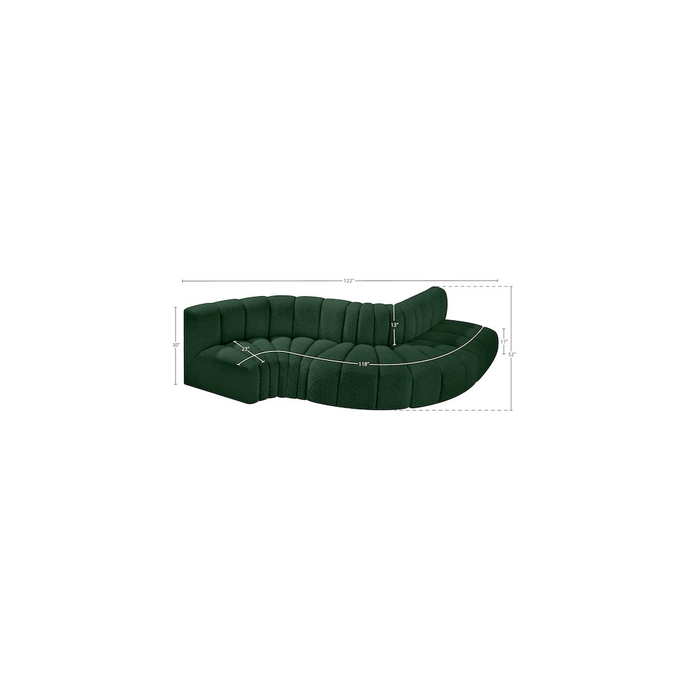 Arc Green Boucle Fabric Modular Sofa