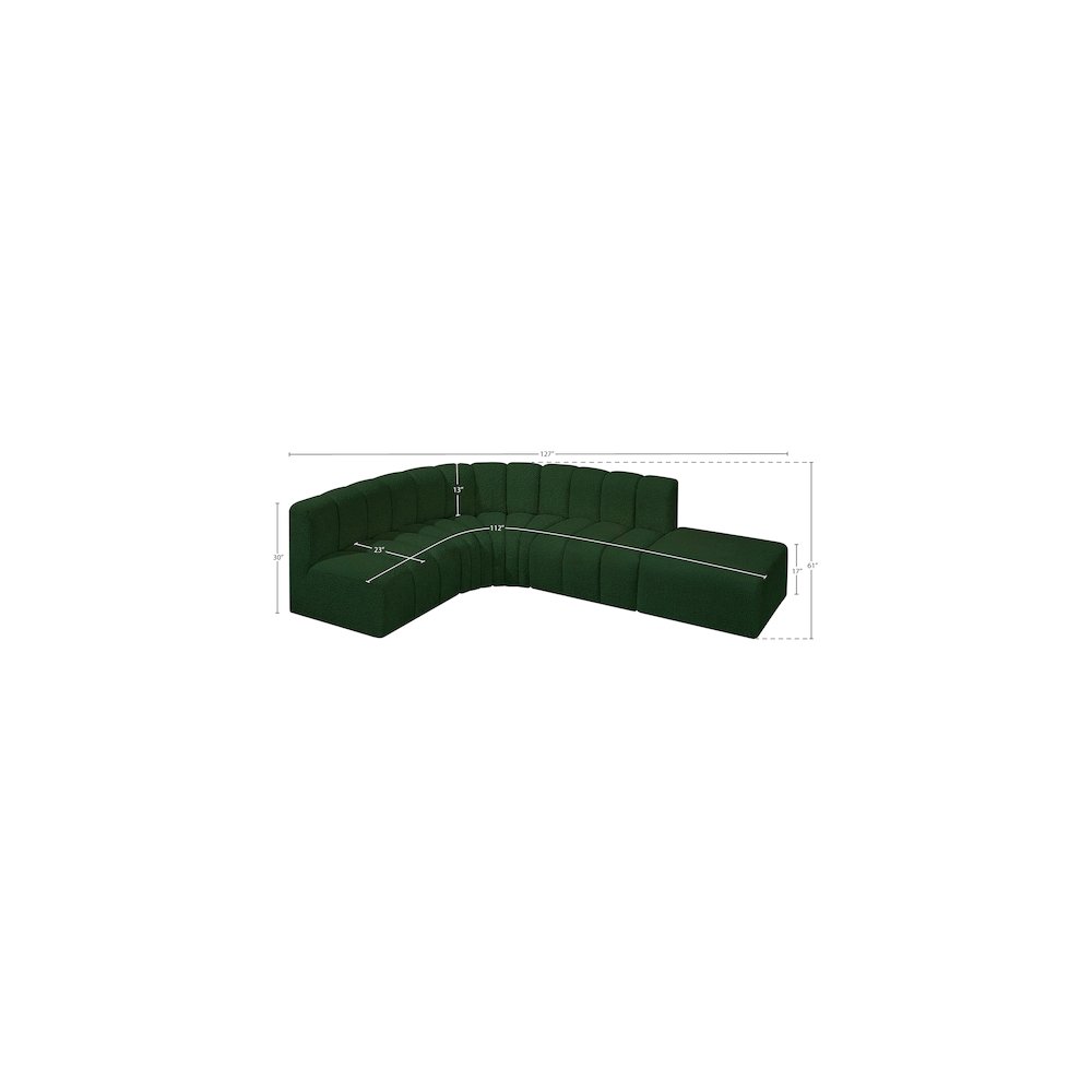 Arc Green Boucle Fabric Modular Sofa