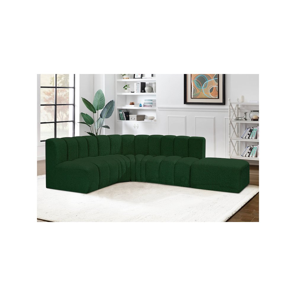 Arc Green Boucle Fabric Modular Sofa
