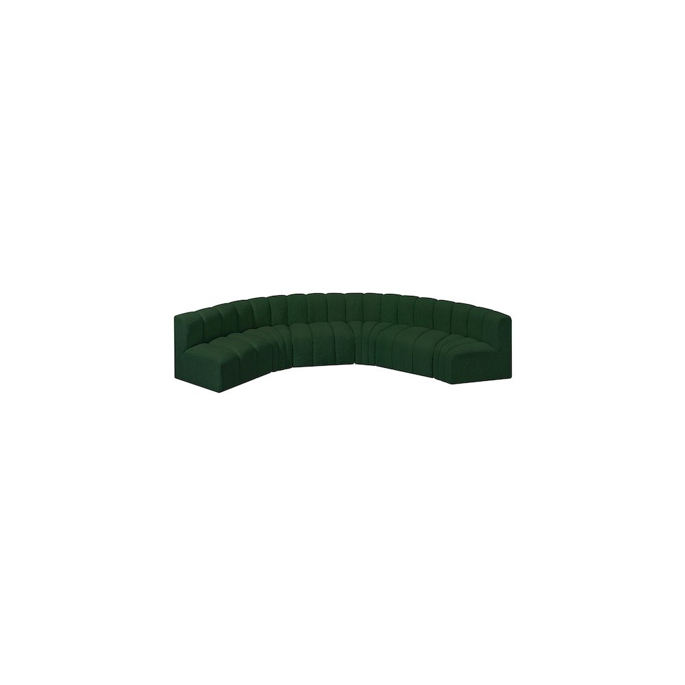 Arc Green Boucle Fabric Modular Sofa