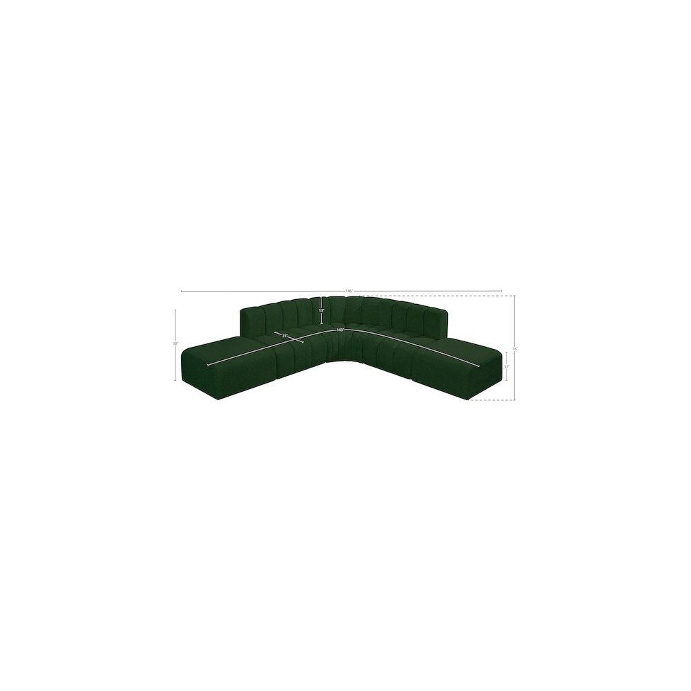 Arc Green Boucle Fabric Modular Sofa