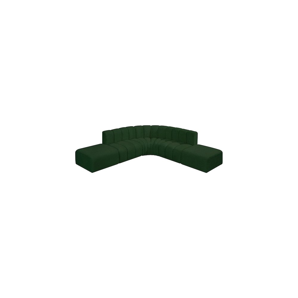 Arc Green Boucle Fabric Modular Sofa