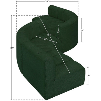 Arc Green Boucle Fabric Modular Sofa