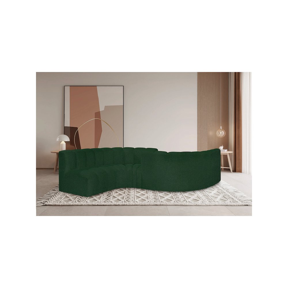 Arc Green Boucle Fabric Modular Sofa